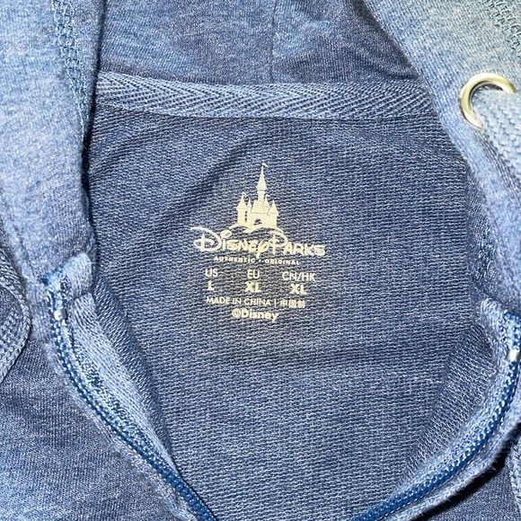 Walt Disney World Blue ZipUp Hoodie Sweatshirt Mickey Mouse Embroidery Size L - Picture 3 of 7
